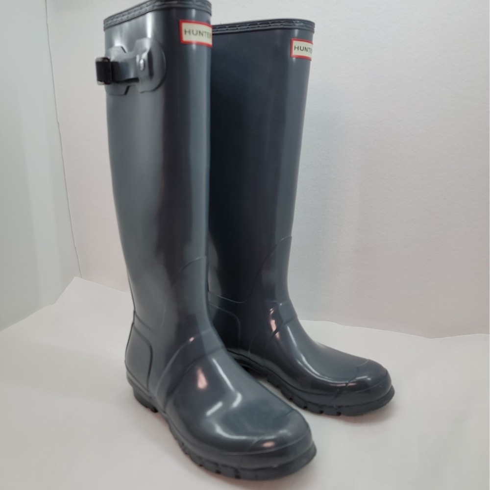 Hunter Boot Original Tall Rain Boots Gray Gloss Women's US 9 UK 7 EU 40/41